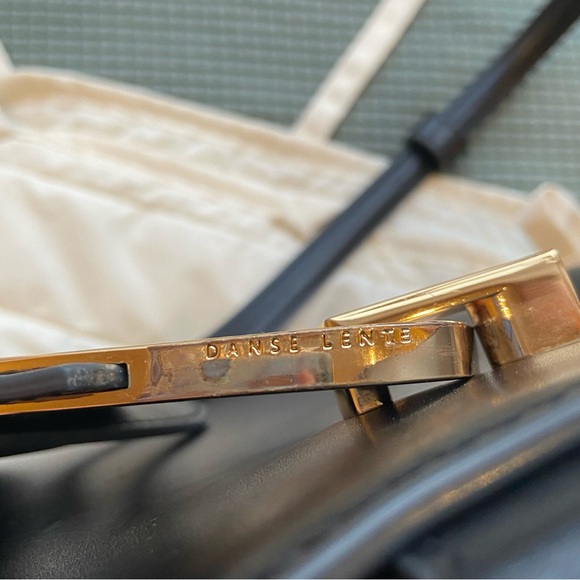 DANSE LENTE BLACK LEATHER BUCKET BAG JOHNNY GOLD HW - Picture 12 of 16